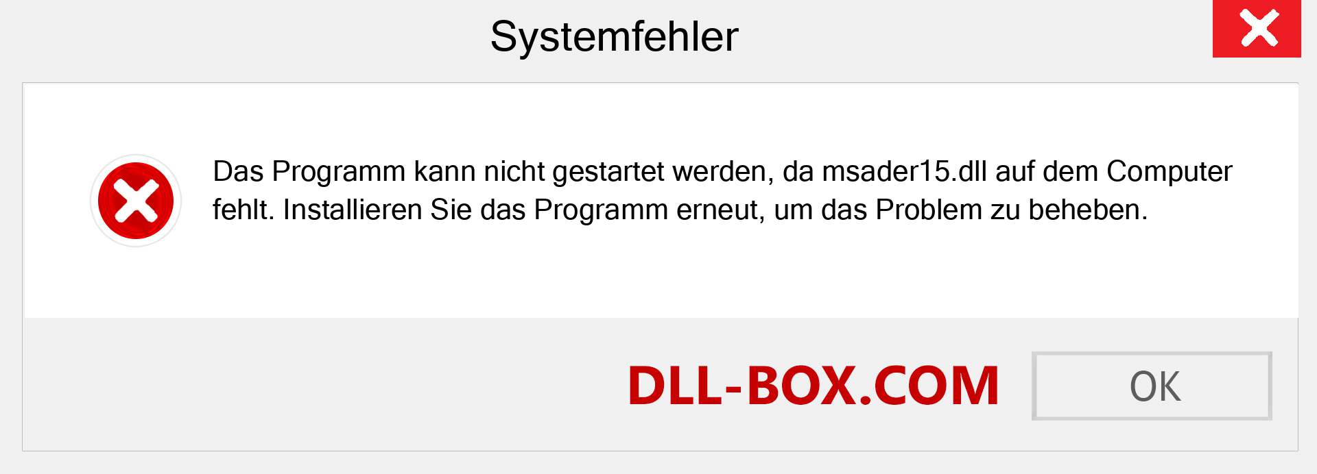 msader15.dll-Datei fehlt?. Download für Windows 7, 8, 10 - Fix msader15 dll Missing Error unter Windows, Fotos, Bildern