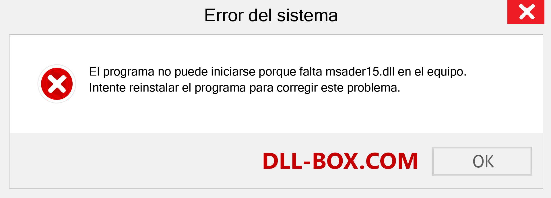 ¿Falta el archivo msader15.dll ?. Descargar para Windows 7, 8, 10 - Corregir msader15 dll Missing Error en Windows, fotos, imágenes