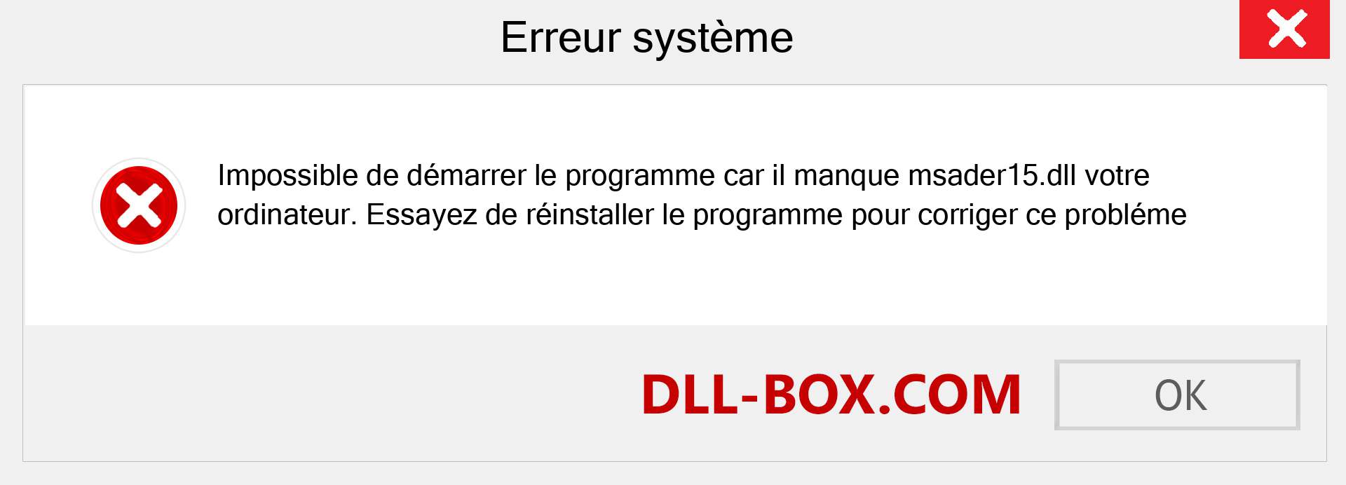 Le fichier msader15.dll est manquant ?. Télécharger pour Windows 7, 8, 10 - Correction de l'erreur manquante msader15 dll sur Windows, photos, images